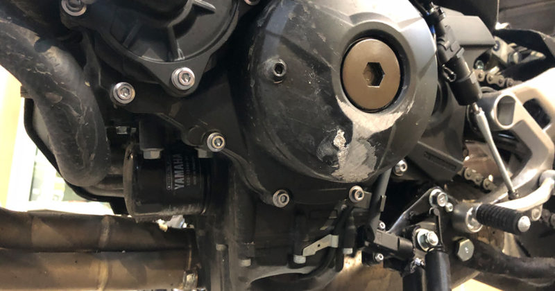 Chute à l'arrêt MT09 Tracer GT