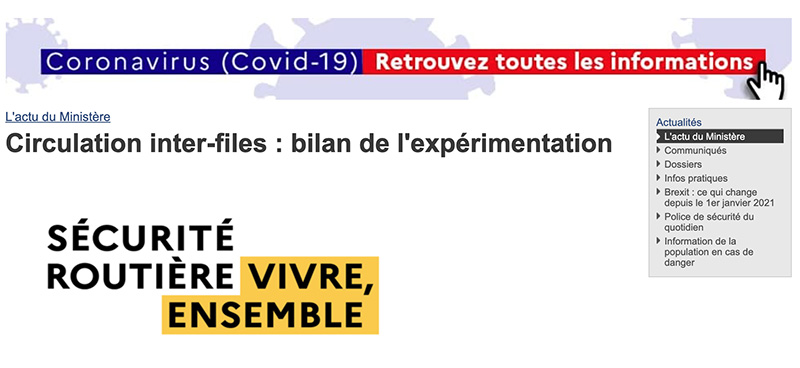 Bilan du Ministere sur l'experimentation inter-files