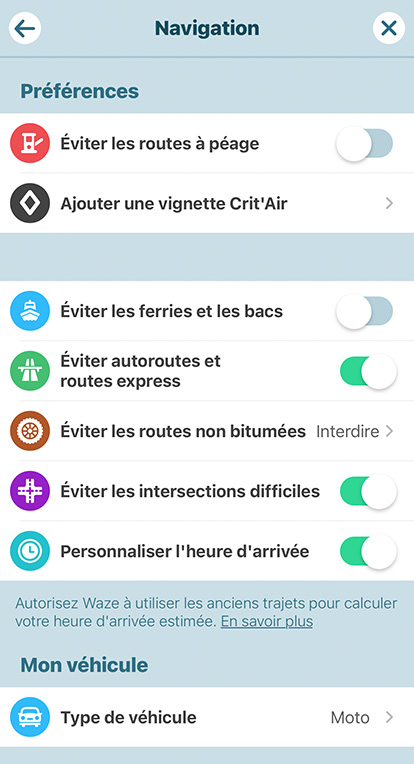 Moto dans le Vexin avec Waze