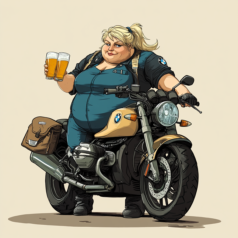 A fat woman on a BMW R 1300 GSAdventure